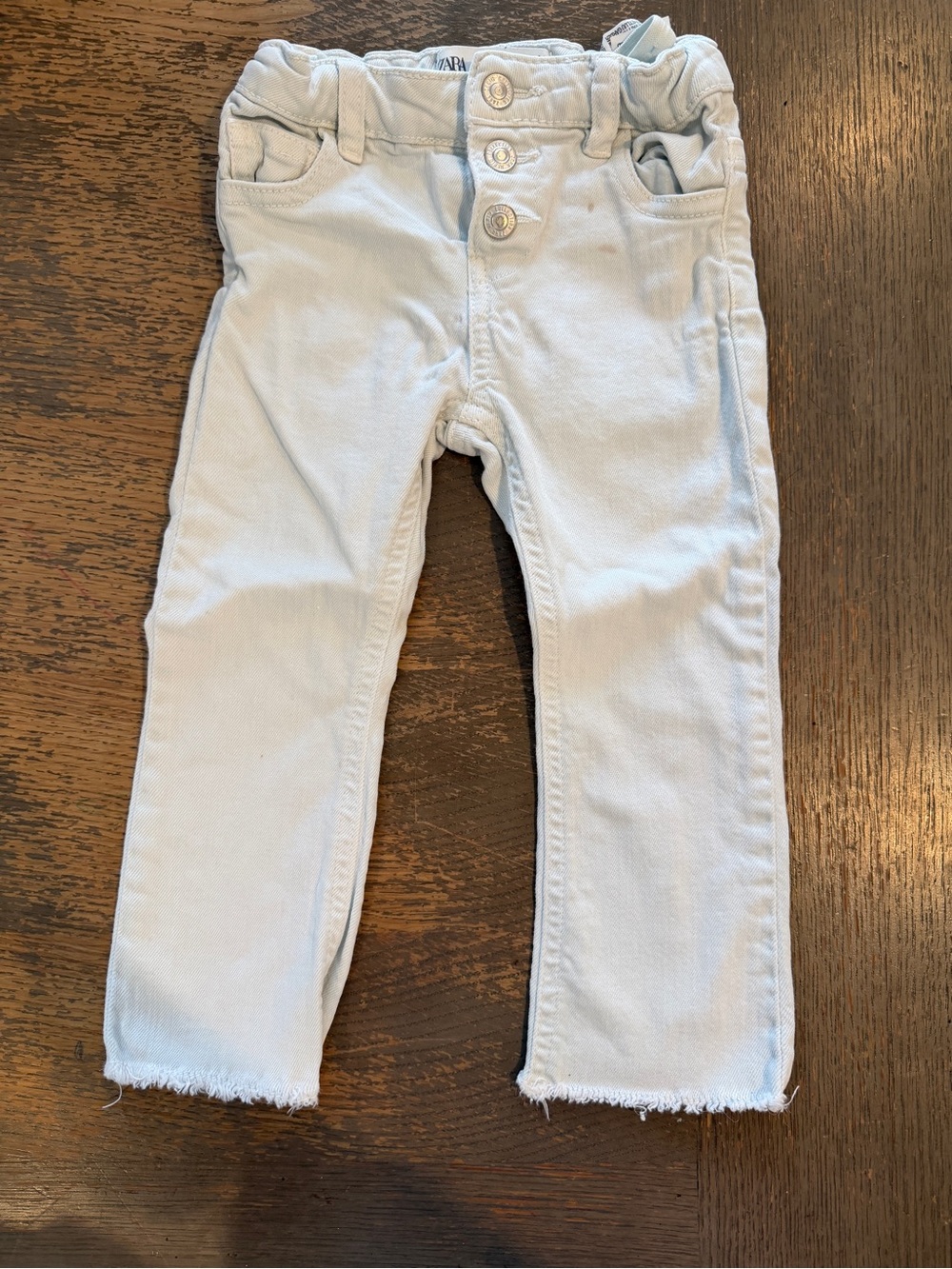 ZARA Baby Light Wash Jeans | 18–24M | Raw Hem | Pre-Owned